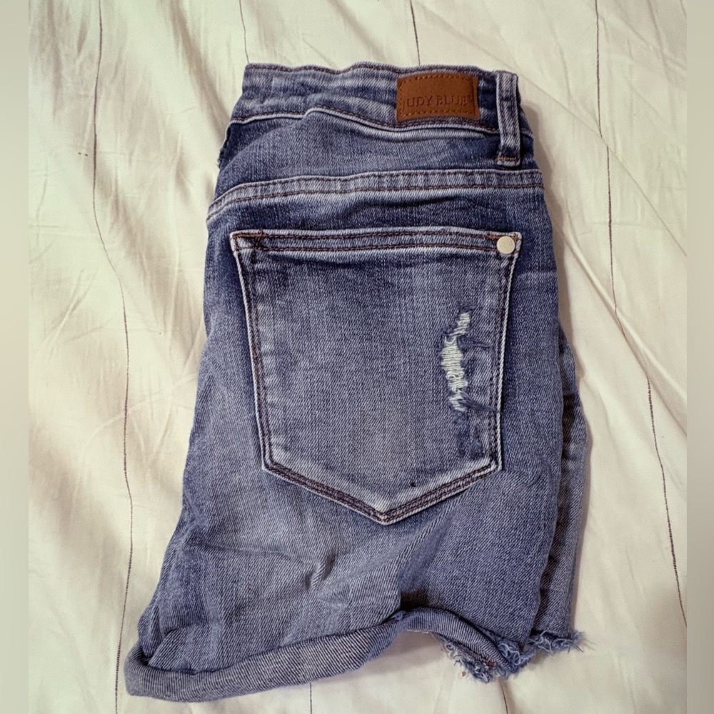 Judy Blue Distressed Denim Button Shorts